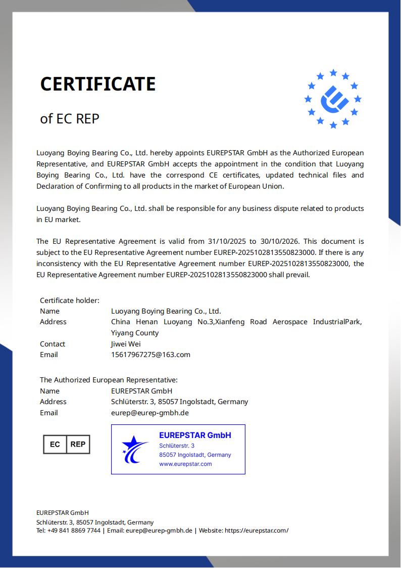 EC REP Certificate